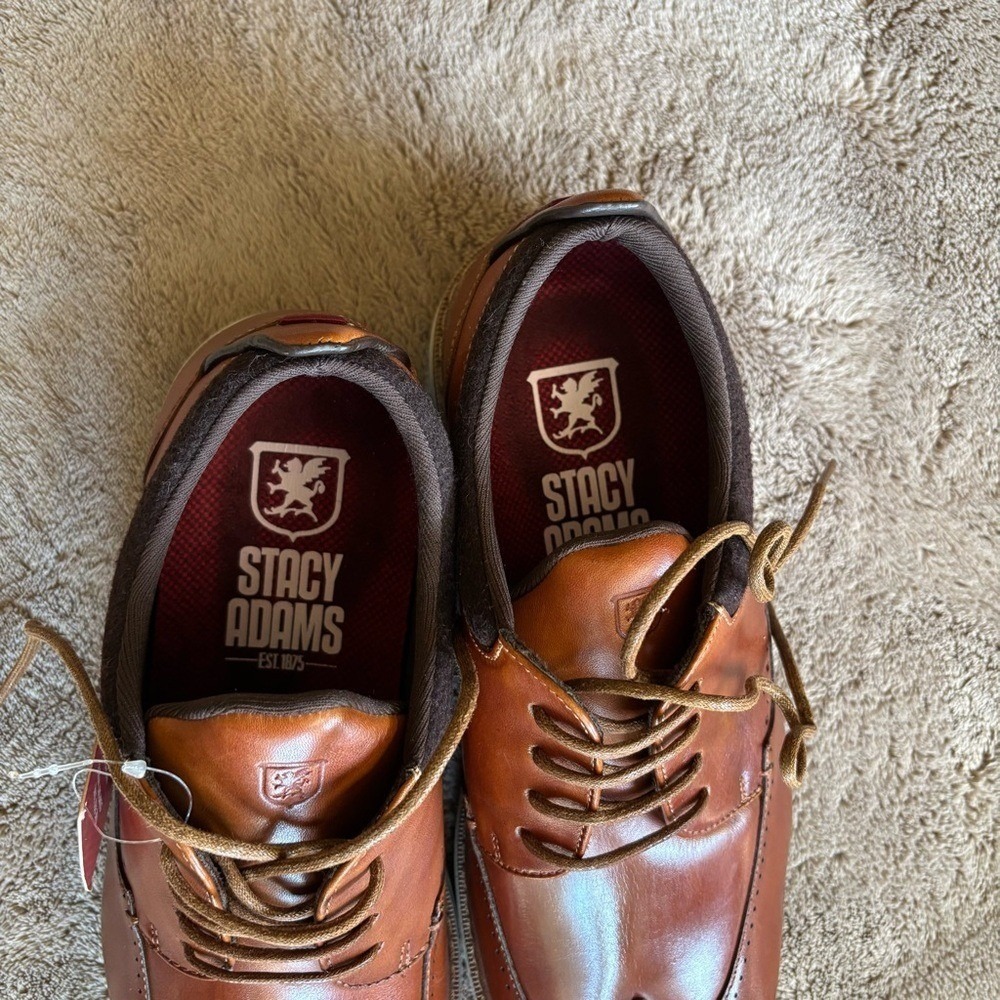 Stacy Adams Brown Leather Wingtip Oxfords size 9.5 - Picture 5 of 8
